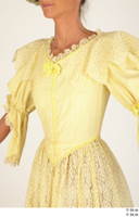  Photos Woman in Historical Civilian dress 1 19th century Historical Clothing upper body yellow dress 0004.jpg